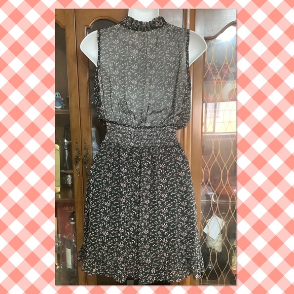 Black chiffon floral dress - Picture 3 of 4